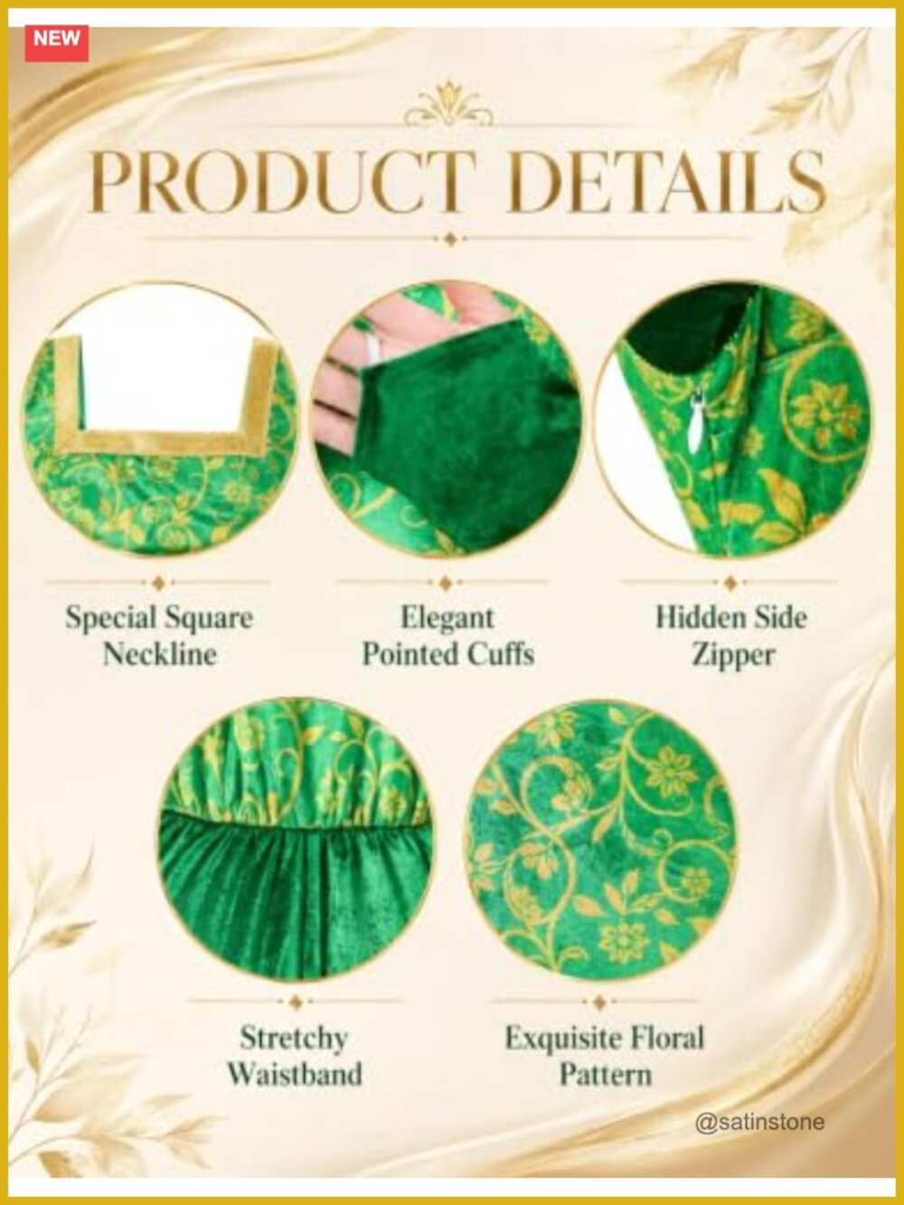 Women's Princess Costume Velvet Dress Gown Medieval Cosplay Outfit - Picture 5 of 6